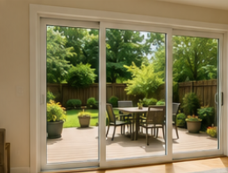 New white sliding patio door